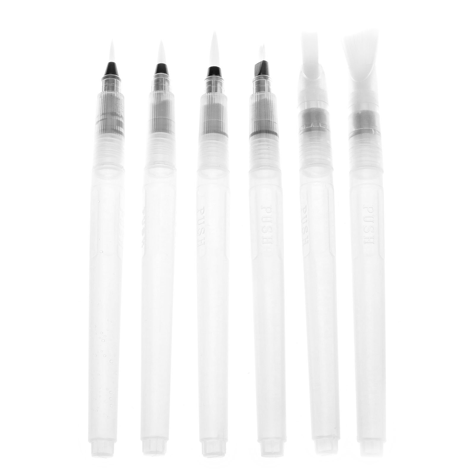 Micro Trader6x Creative Water Brush Ink Pen Stationery Pilot Refillable Assorted Tip Watercolor Brushes Color Calligraphy Beginner Paint Drawing Tool Set