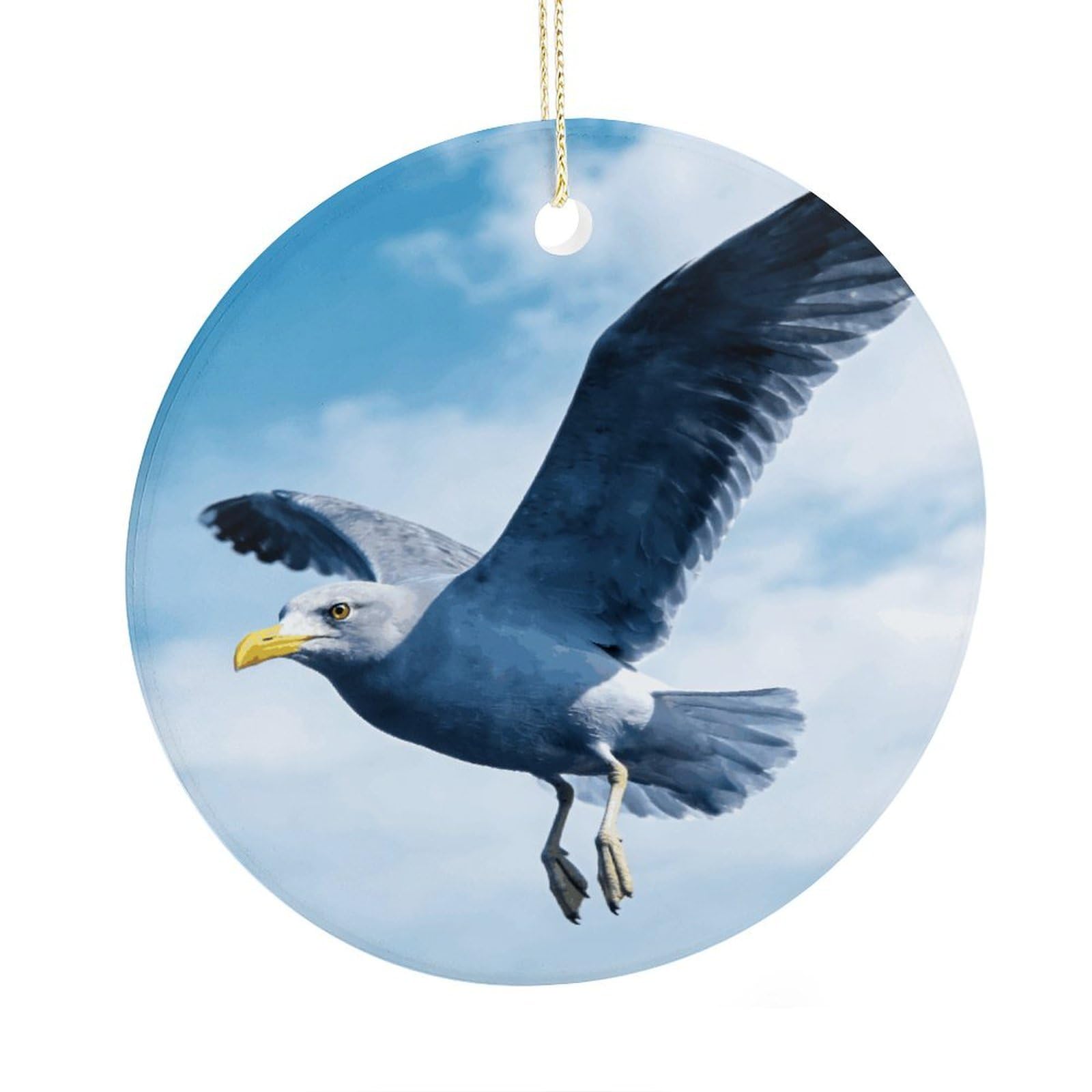 Fodpand Women's Style Seagull Ceramic Christmas Ornament,Wall Hanging Decor Windows Hanging Decor Best Friend Birthday Gifts, Friendship Gifts Car Hanging Ornament Gift For Girls, Teachers 2.9 In