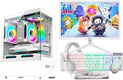PC Gamer Completo Branco - Intel Core i5, 16GB RAM, SSD 240GB, Monitor 20', Fone de ouvido, Teclado e Mouse - Ideal para Jogos e Home Office
