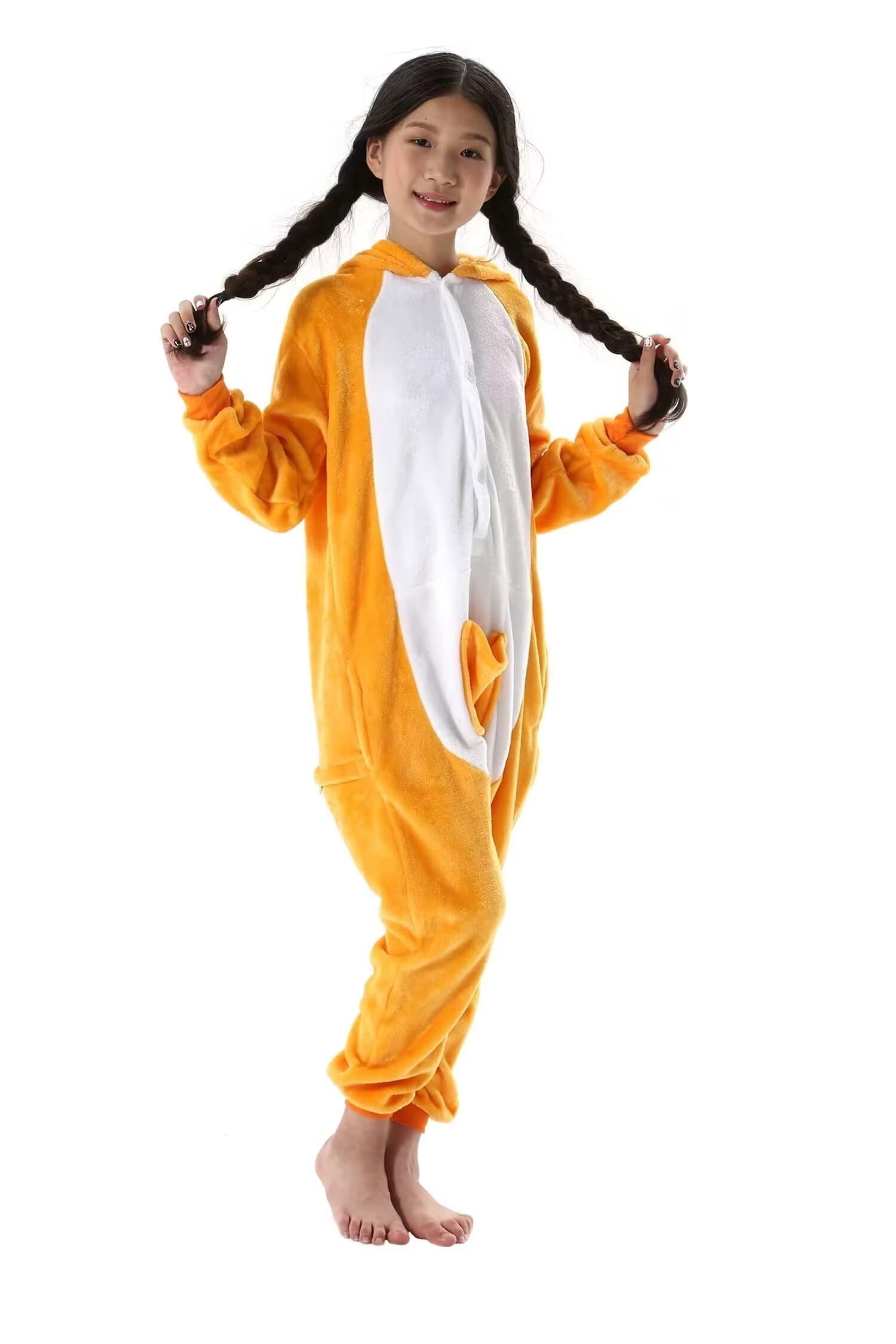 DarkCom Animal Onesie for Kids,Flannel Cosplay Kangaroo Halloween Christmas Costume Parent-Child Sleepwear for Girls Boys 4-5 T - Image 2