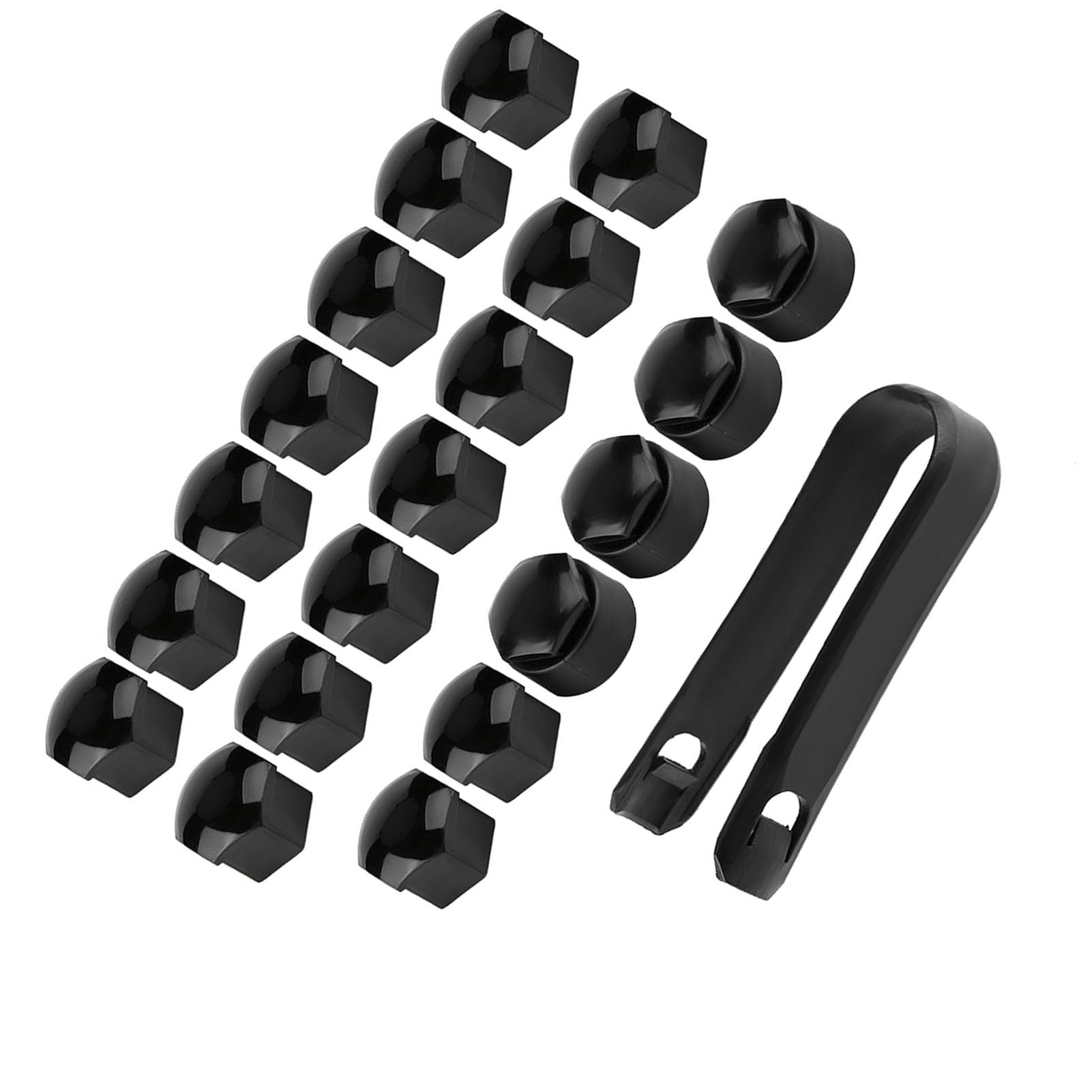 Cappucci di Protezione per Dadi Ruota 17 Mm Set Nero di 20 Copriviti per Cerchioni in ABS di qualità Coprimozzi Robusti Antifurto per Auto (Black)