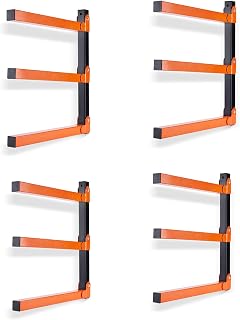 Ultrawall 3-Level Wall Mount Lumber Storage Rack - Heavy Duty Metal Wood Organizer for Garage, 4 Pack Indoor/Outdoor