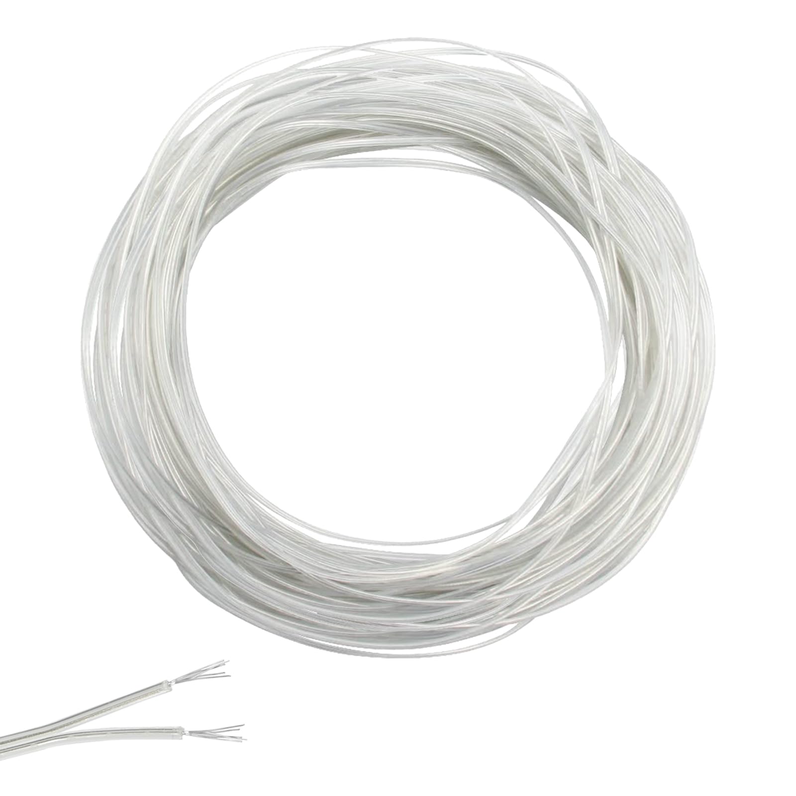 10m 20AWG Electrical Wire - 2 Core Clear Cable, 3.6mm Diameter Electrical Cable Low Power Household Appliances
