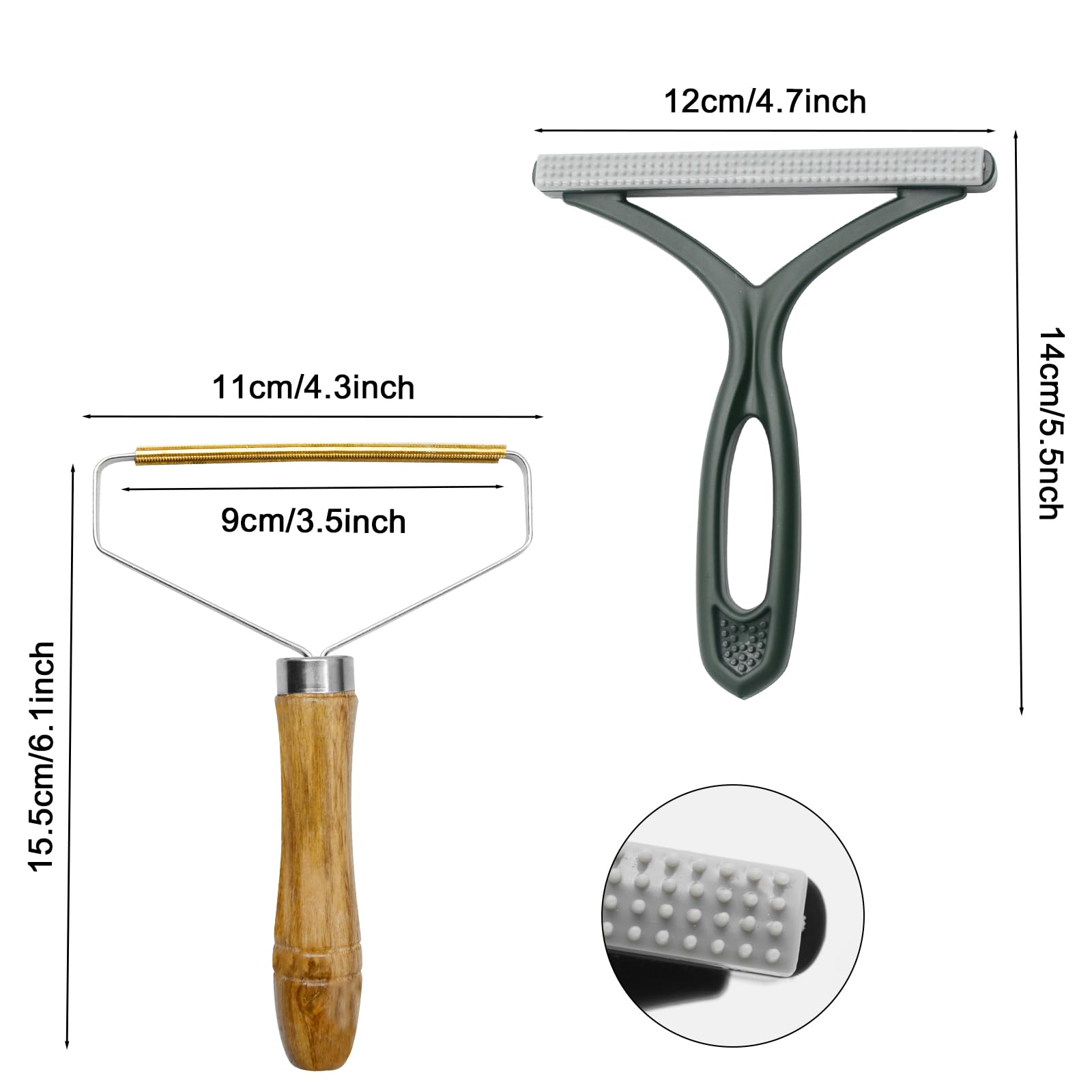 Pumuky Manual Pile Razor, 2pcs Ramasse Poils, Coupe Brosse Anti Poils Brosse Anti Poils Chien Chat Animaux Portable Lint Remover pour Clothes, Sofas, Carpets