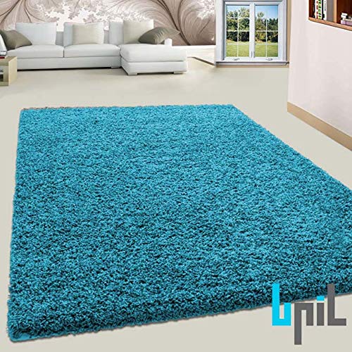 BPIL SHAGGY RUGS SOFT PLAIN Thick 5CM TWISTED PILE ANITSKID SMALL MEDIAM LARGE AREA RUGS (TEAL BLUE, 80X150CM)