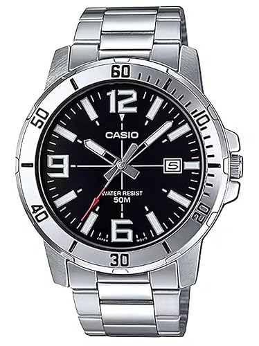 Casio MTP-VD01D-1BV Men's Enticer Stainless Steel Black Dial Casual Analog