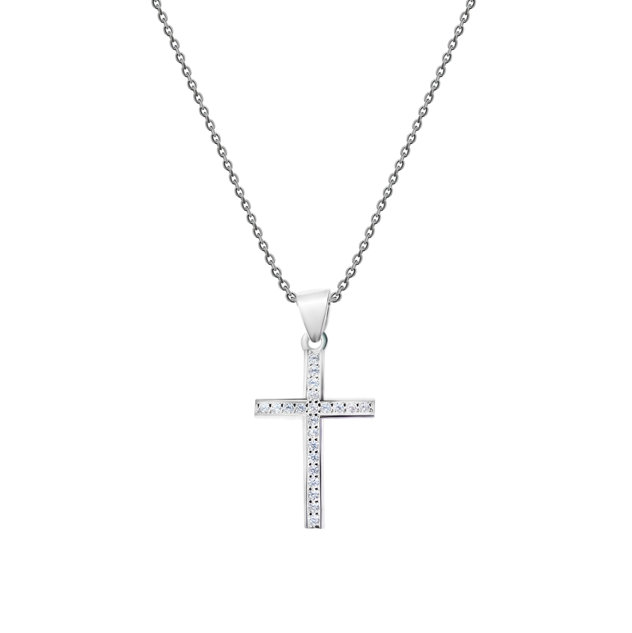 INARI SHINES 925 Silver Cross Pendant chain | Necklace with Chain | Gift for Women, Men, Girls & boys | With 925 Stamp & Certificate of Authenticity (White) (B0BZ81BCKR) Amazon Price History, Amazon Price Tracker