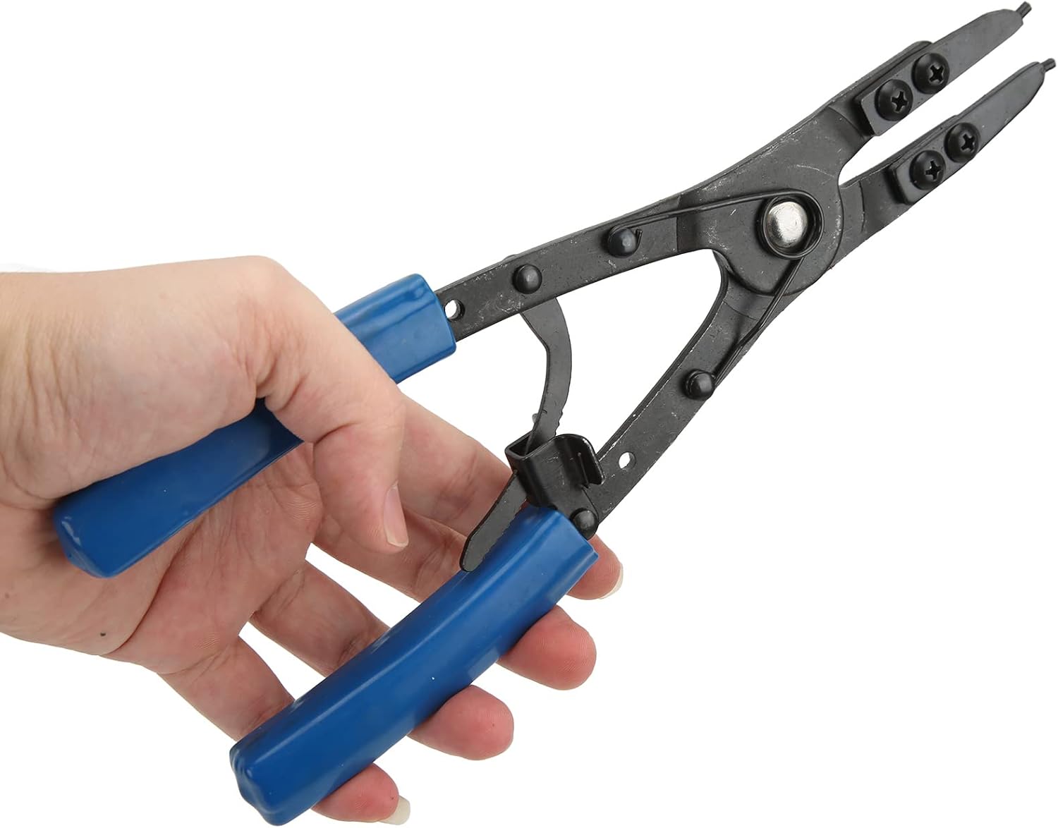 Acouto Snap Ring Pliers Set 2pcs Universal Heavy Duty Internal External Snap Ring Pliers Metal Circlip Pliers Set Car Repair Tools Kit