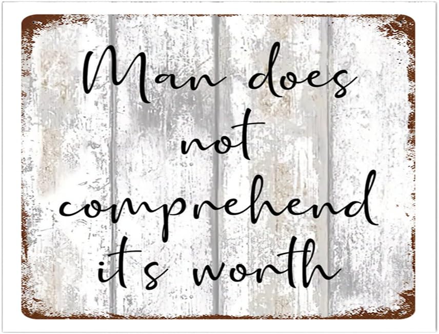 Man Does Not Comprehend Its Worth House Signs Online Kleines Retro-Blechschild 'Be Merry Veranda', englischer Text, Aufschrift 'Best Way To Carve Letters Into Wall', solide, schöne Musik zum