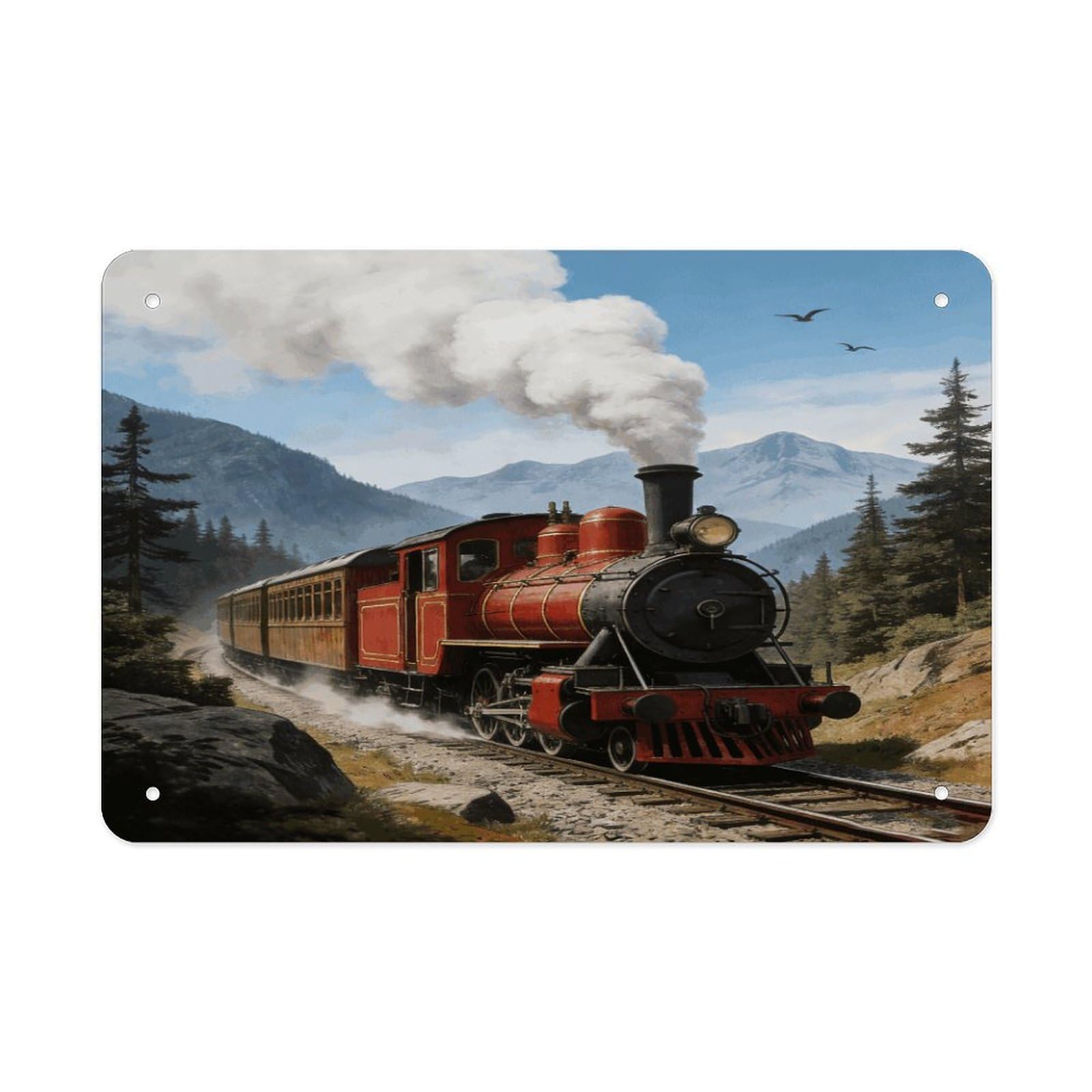 Fodpand Style Train Wall Art Metal Tin Signs Bar Metal Tin Sign Wall Decor For Home Living Room Bedroom Toilet Hotel Halloween Decor Gifts 7.9X 11.8 Inch
