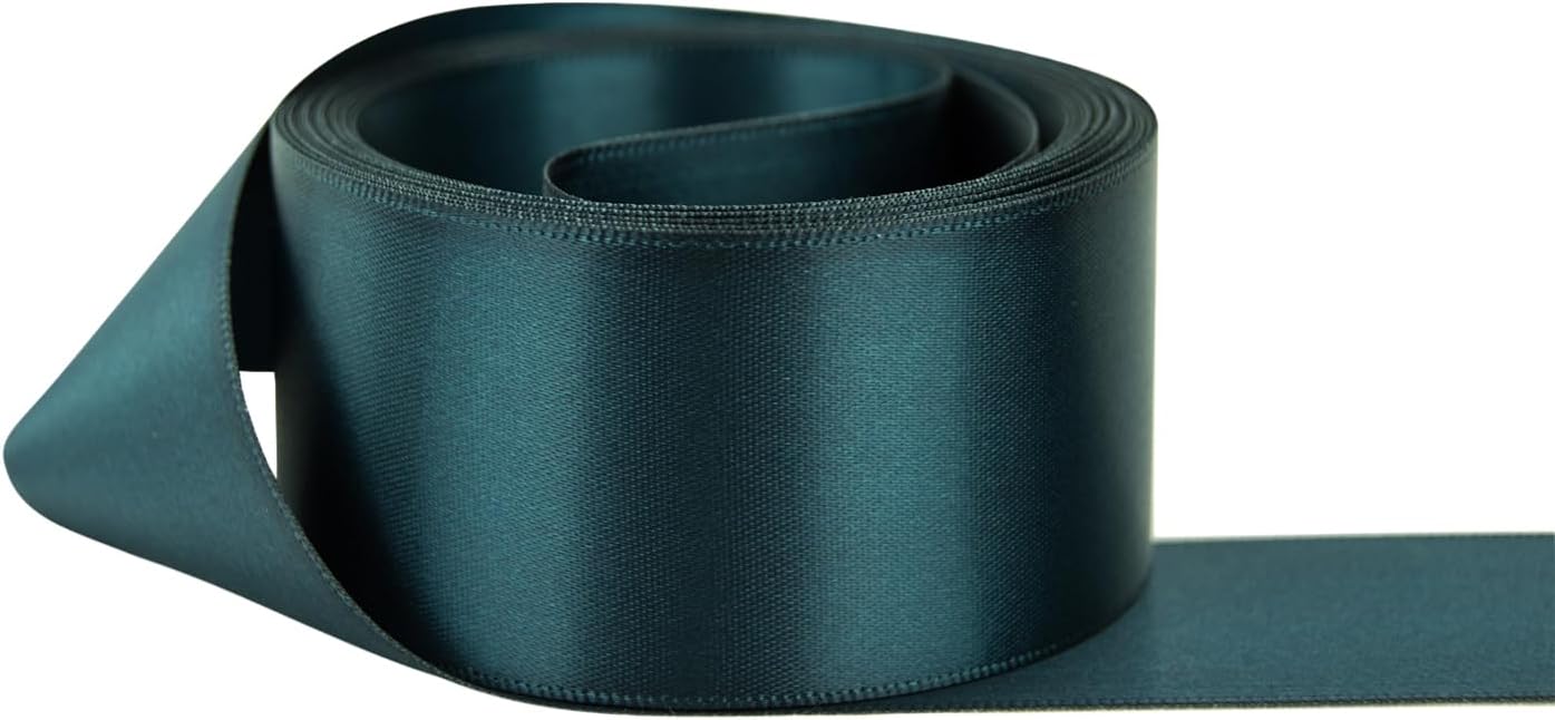 Ribbon Bazaar Double Faced Satin Ribbon 4" Peacock 25yd