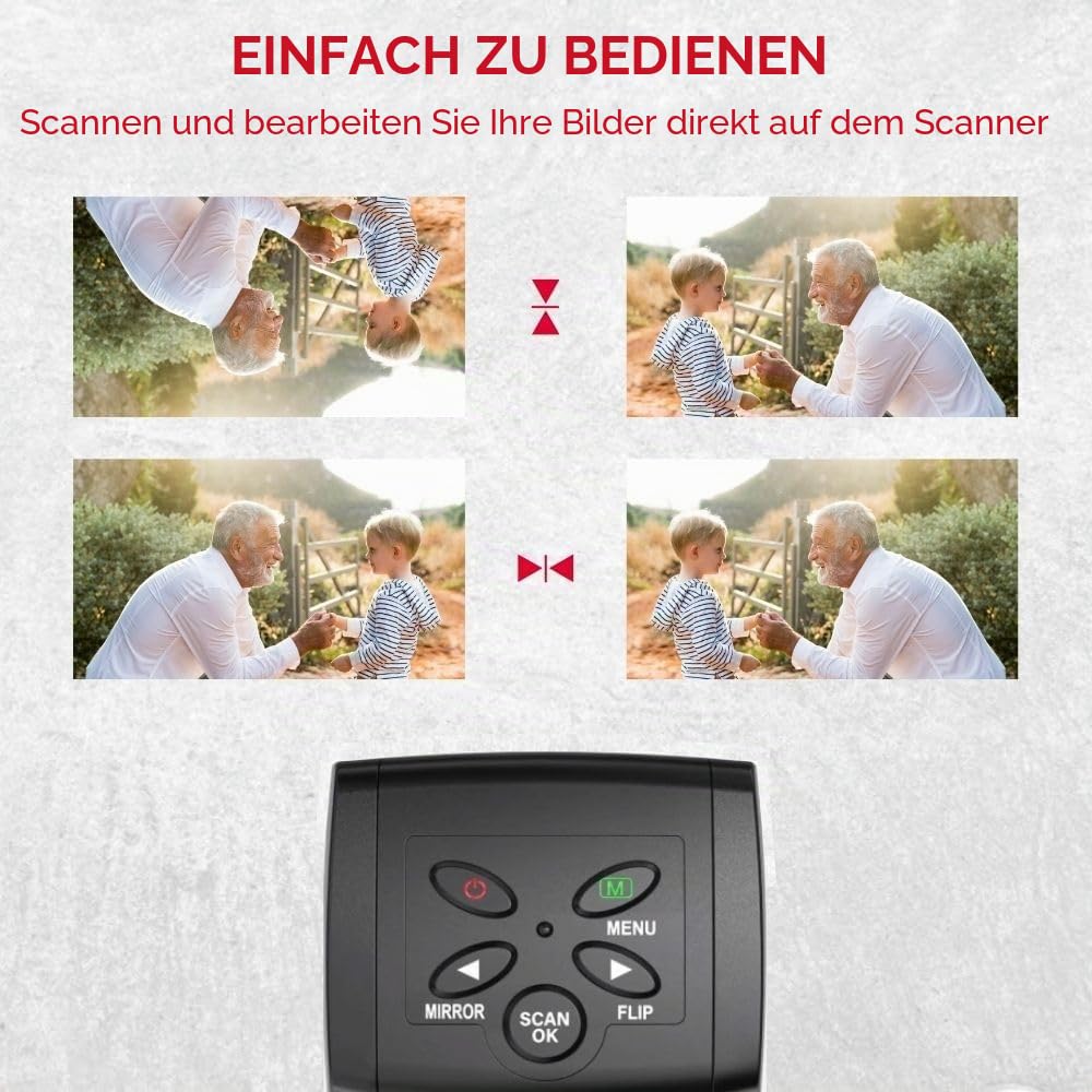 AgfaPhoto – Digitale Filmscanner – Realiview AFS100 – 10 MP, 2,4" LCD-Bildschirm – 35-mm/135-Dias und Negative – Schwarzweiß-Negative – Inklusive Kabel und Halterungen