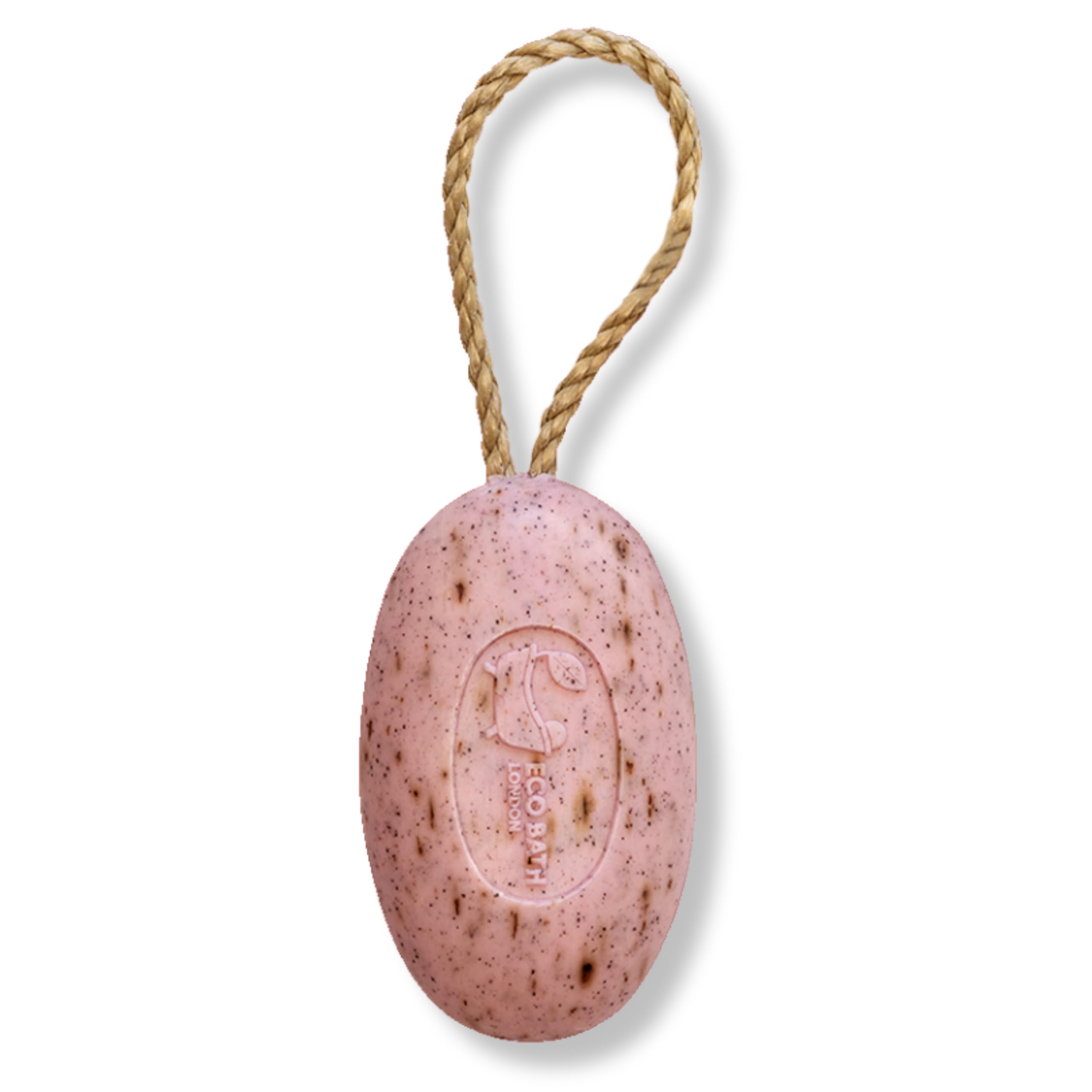 Eco Bath London Rose Soap on a Rope 220g - Luxurious and Eco Friendly Body Wash Bar with Shea Butter, Natural Shower Gel Bar for Smooth and Hydrated Skin