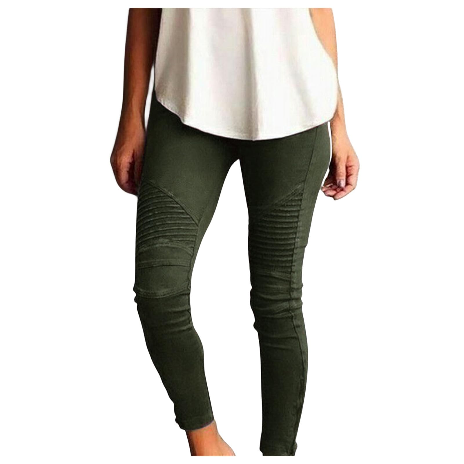 Womens Skinny Moto Jegging Jeans Denim Slim Fit Mid Rise Stretch Pencil Pants Casual Fashion Comfy Pull-On Ankle Pants