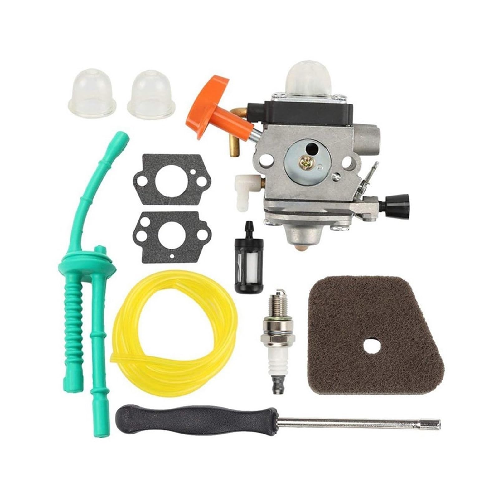 Genérico Carburador para Cortar césped para STIHL FS87 FS90 FS100 FS110 FS130 HL90 HL95 HL100 HT100 C1Q-S174 carburador + Filtro de Aire + Herramienta de Ajuste + línea de Combustible carburador