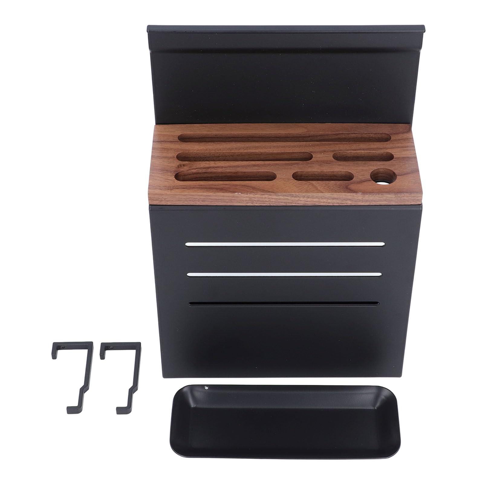 Wall Knife Holder Storage Rack, Aluminium Alloy Universal Knife Holder Knife Storage Rack Under Cabinet Knife Block Knife Organizer Knife Block Holder for Kitchen (Black)
