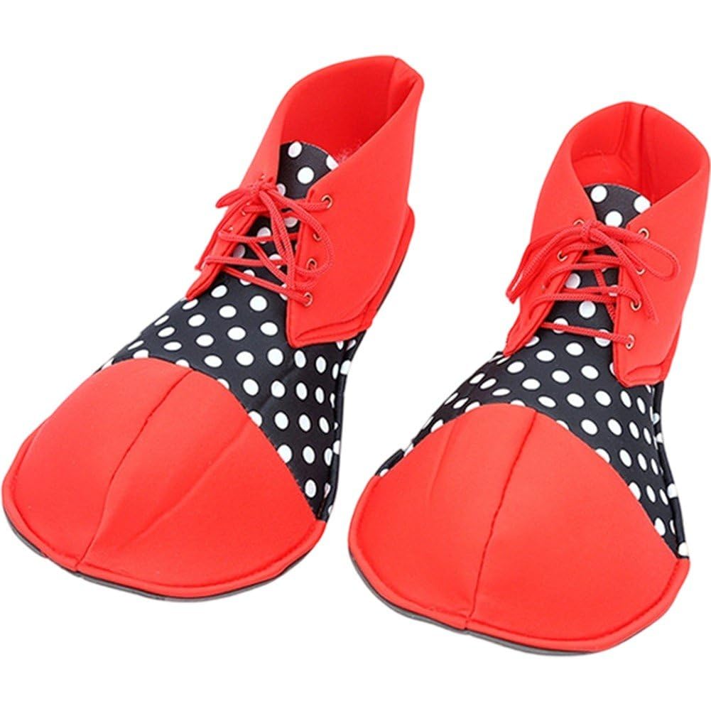 Fituenly Clown Shoes for Adult Men Women, Funny Round Head Shoes Costume Accessory, Role Play Carnival Cosplay Footwear for Halloween Party