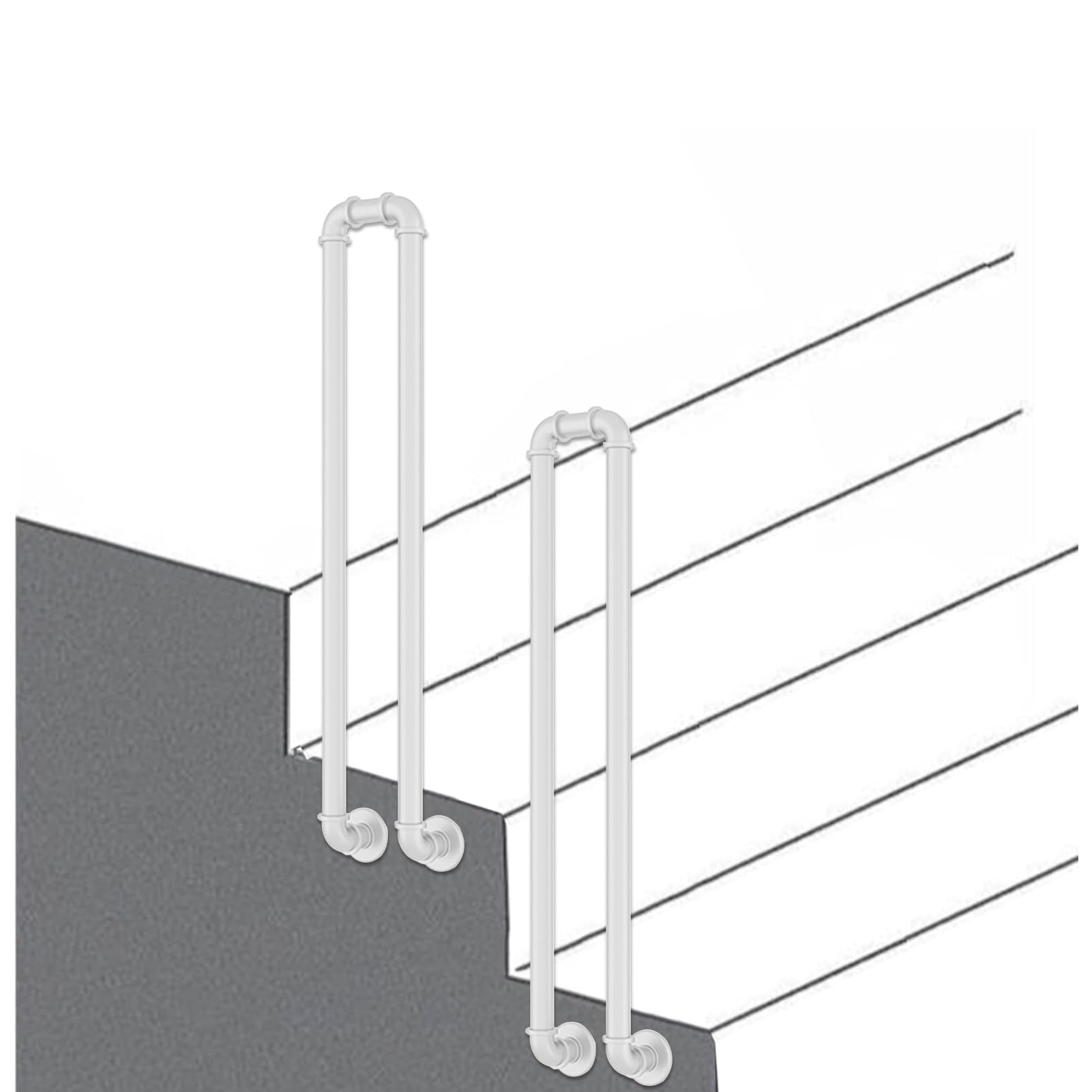 Main courante d'escalier contre la glissade barre de support en U 1-2 marches