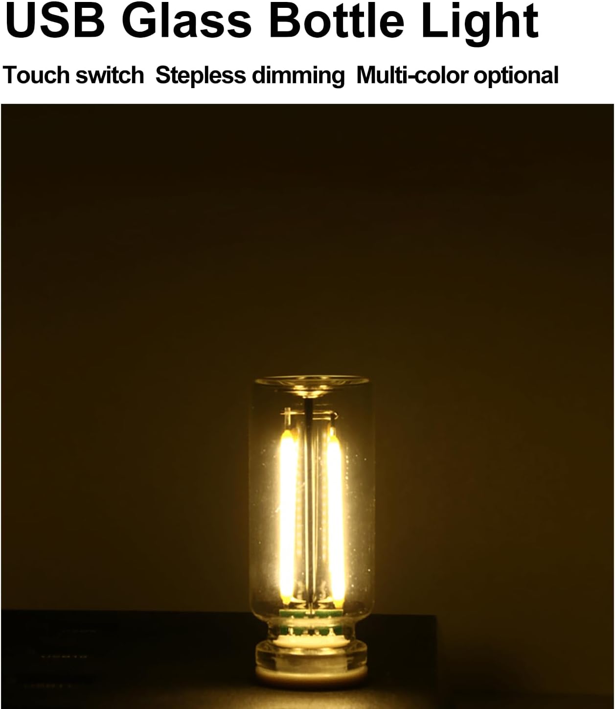Retro USB Night Light, Touch Dimmable Lights,Plug-in USB Car Night Light, Mini LED Bulb for Car, Camping, Gift, Party, Valentine's Day Gift, Bedroom, Desktop Decoration (Red)