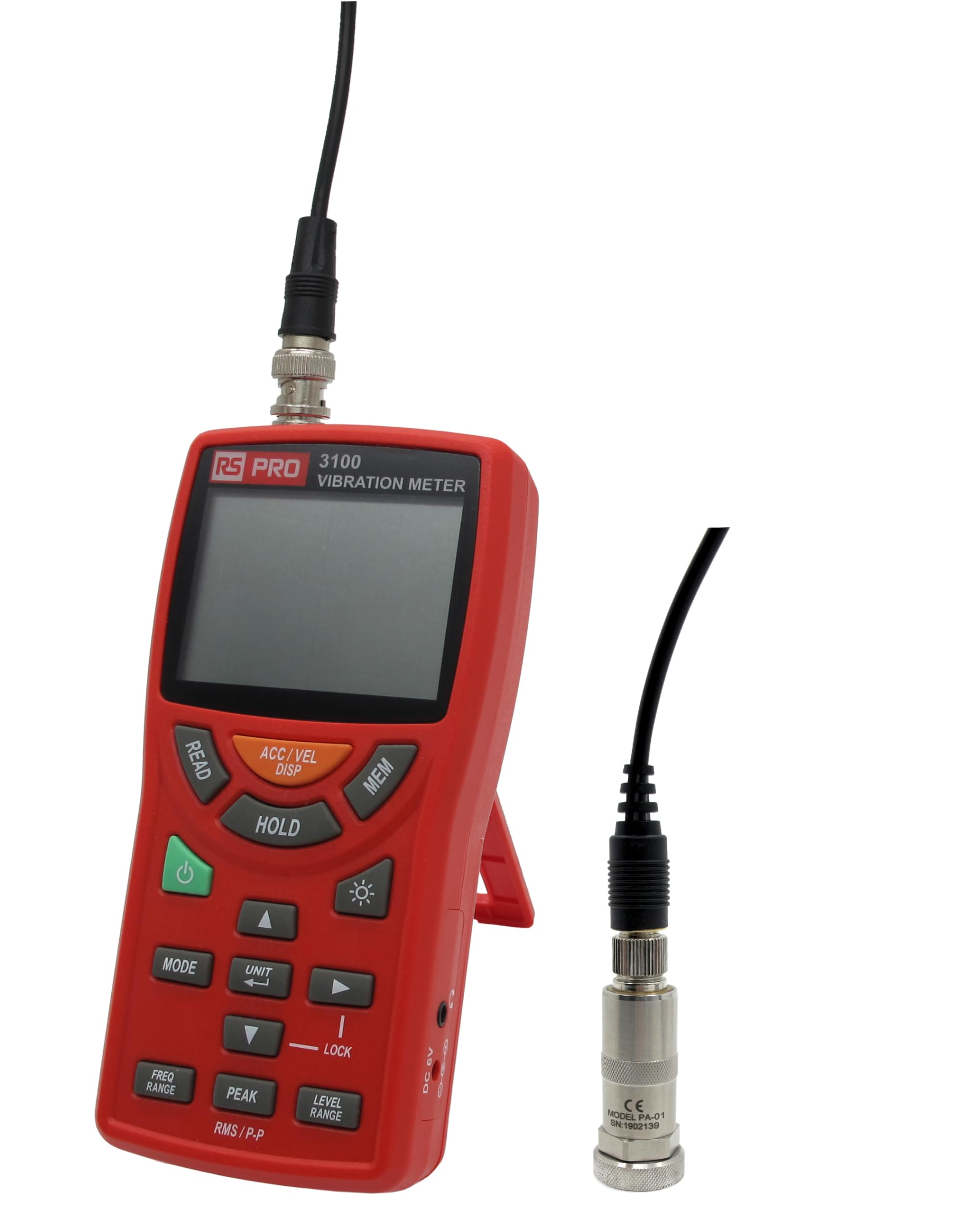 3100, Single Axis-Achsen LCD Schwingungsmessgerät 0.02 m/s → 200 m/s