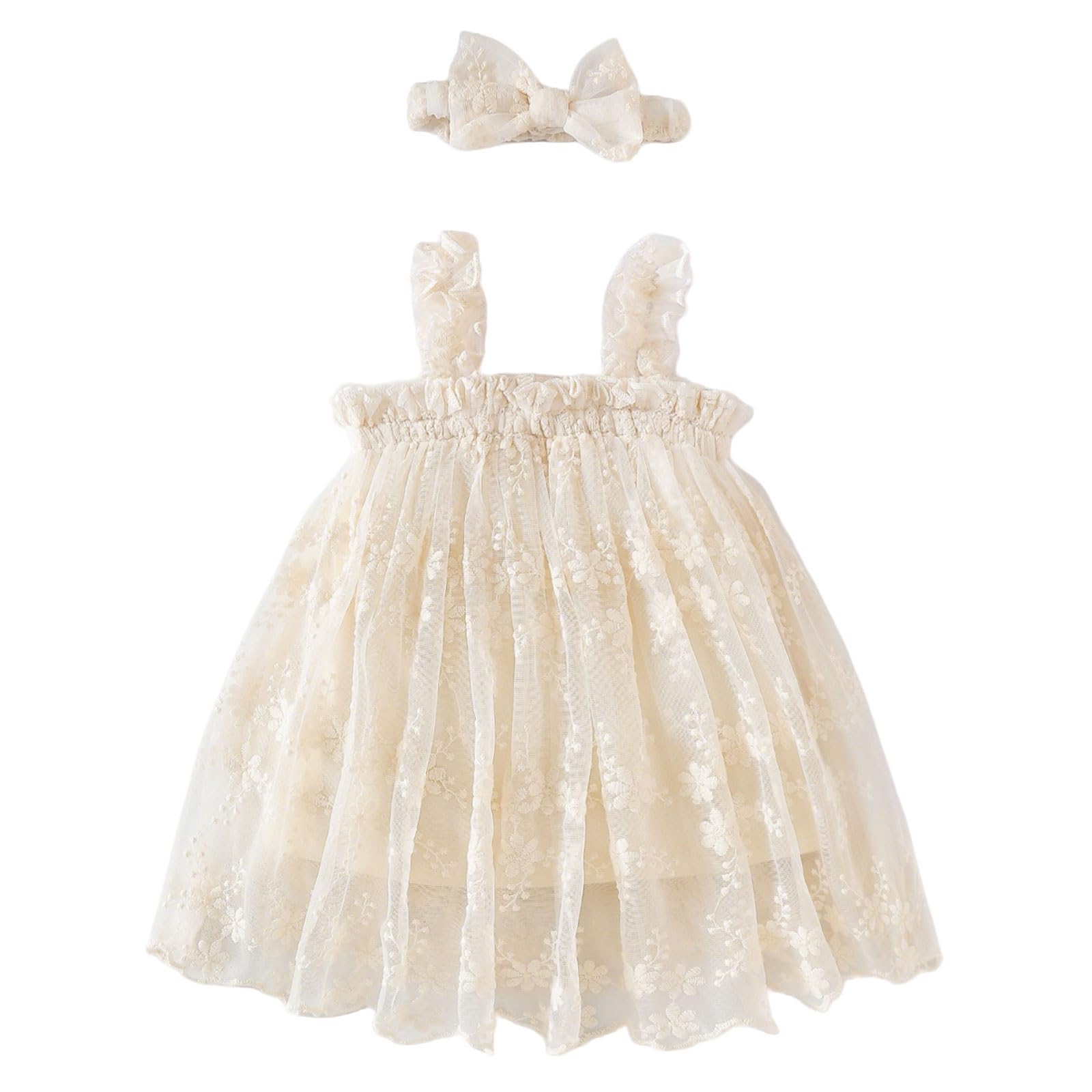 Baby Girls 1st Birthday Girl Outfit Butterfly Tulle Dress with Headband Princess Party Outfits Toddler Gift 3M-3T