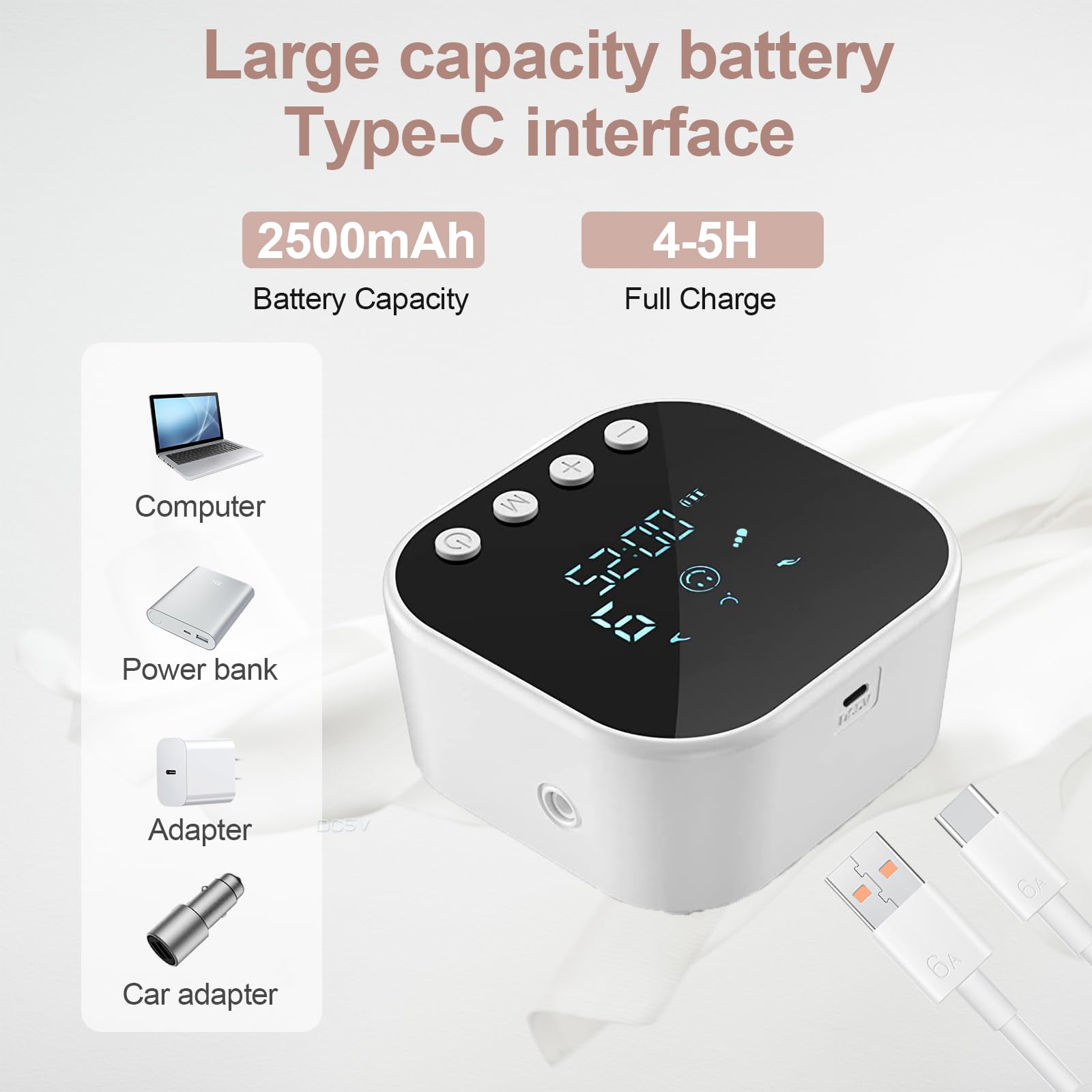 Tire-lait électrique portable, double extracteur de lait avec 4 modes et 9 niveaux d'aspiration, rechargeable, sans BPA pour voyages et maison