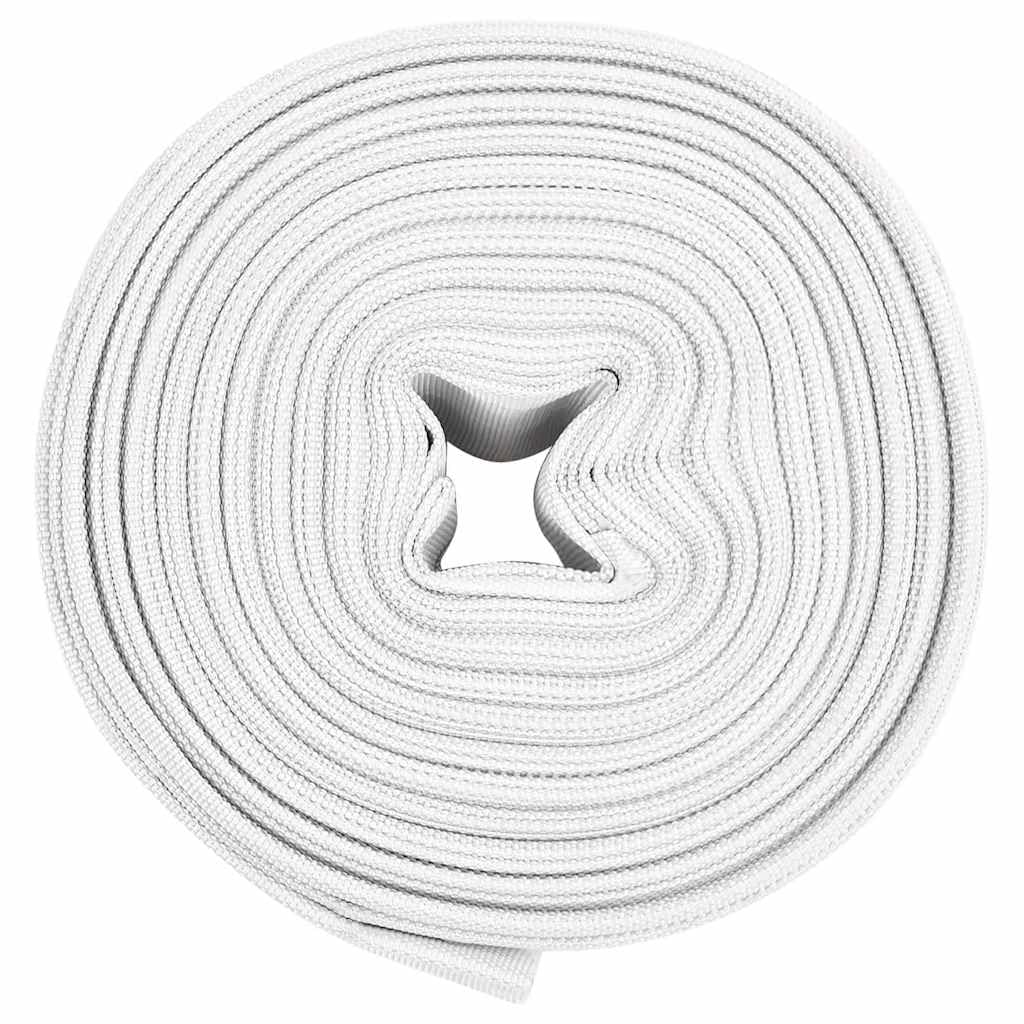 Feuerlöschschlauch 30 m 3 Zoll PVC Wasser-Flachschlauch Weiß