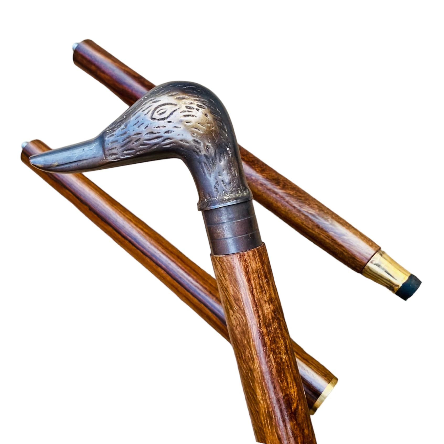 Brass Vintage Walking Cane Duck Head Designed Antique Wooden Stick Gift by Unique Nautical Gallery