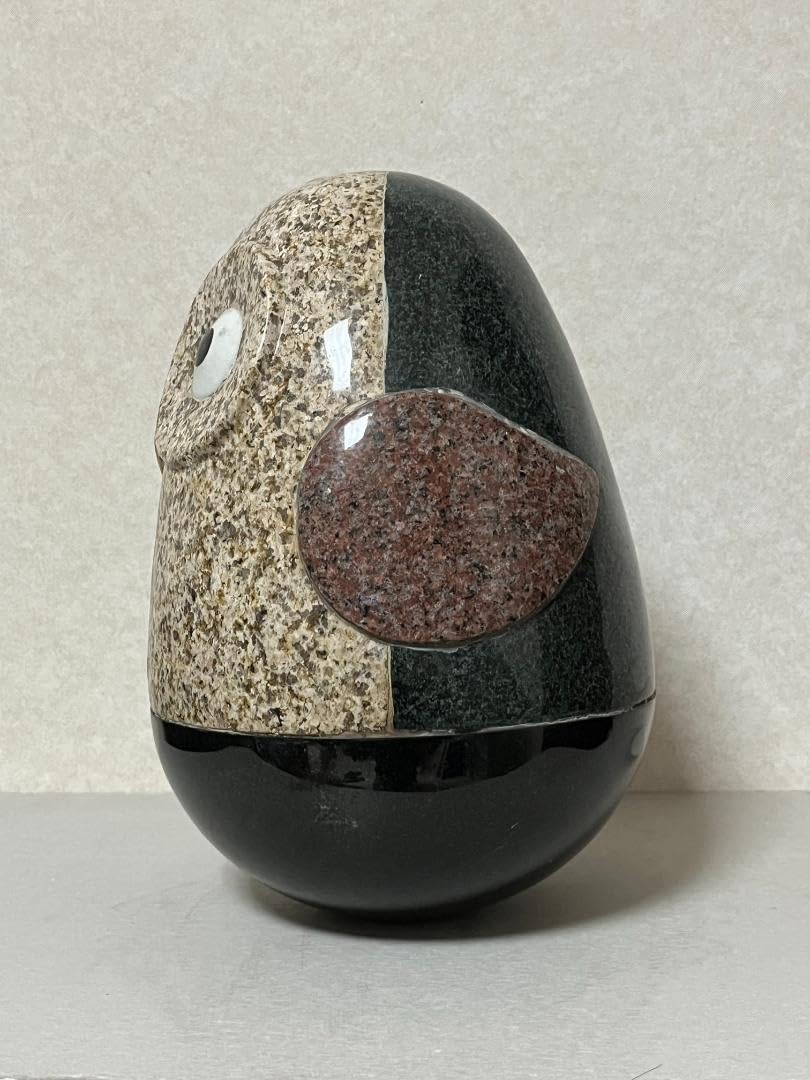 【新品】5石種 組石・黄色の卵型ふくろう 　高さ30cm Amazon.co.jp: 5石種 組石黄色の卵型ふくろう 高さ30cm C