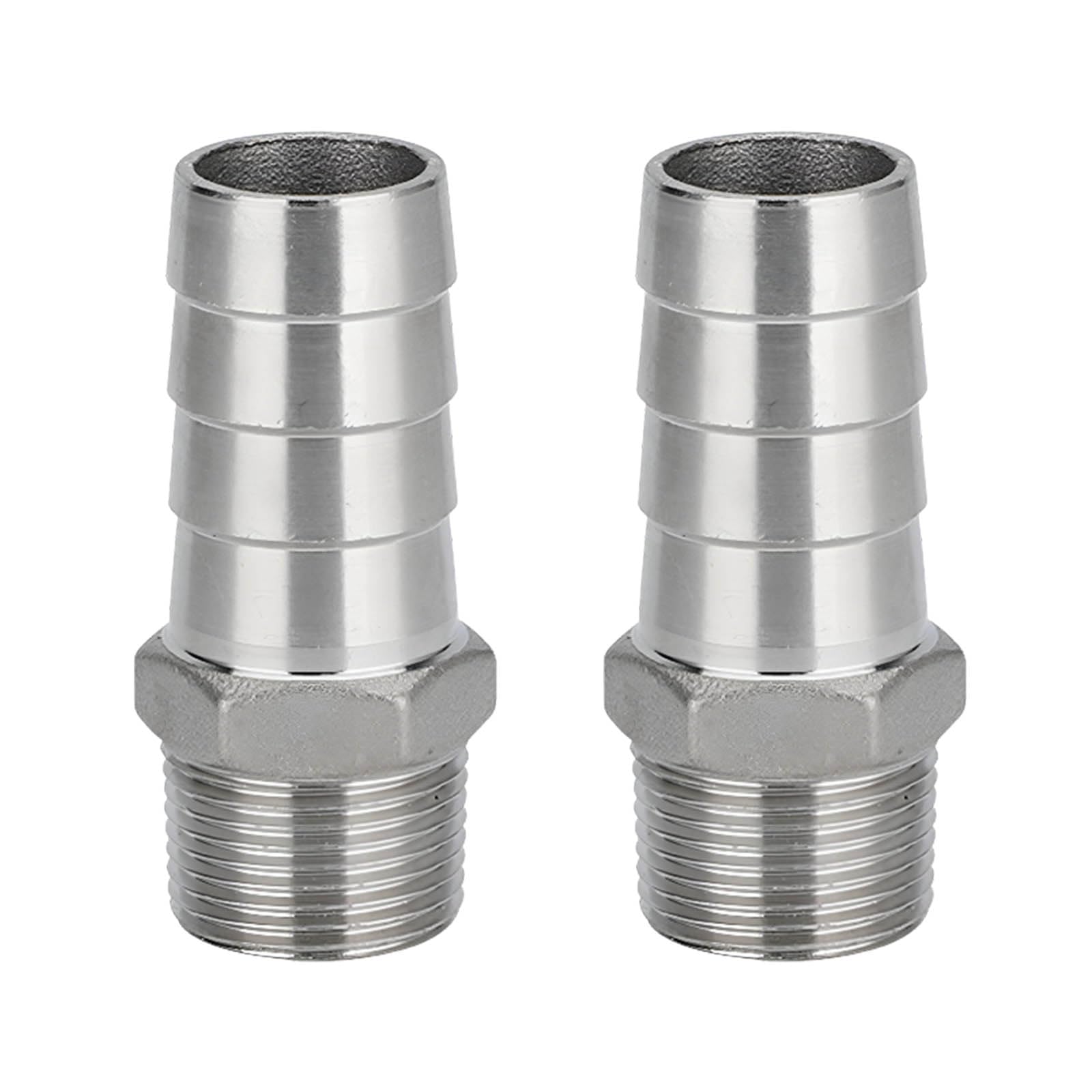 2 Pcs Stainless Steel Barb Hose Fitting, 12 MM Barb to 1/2" BSP Male Hose Barb Fittings, Compression Fitting for Water, Industrial