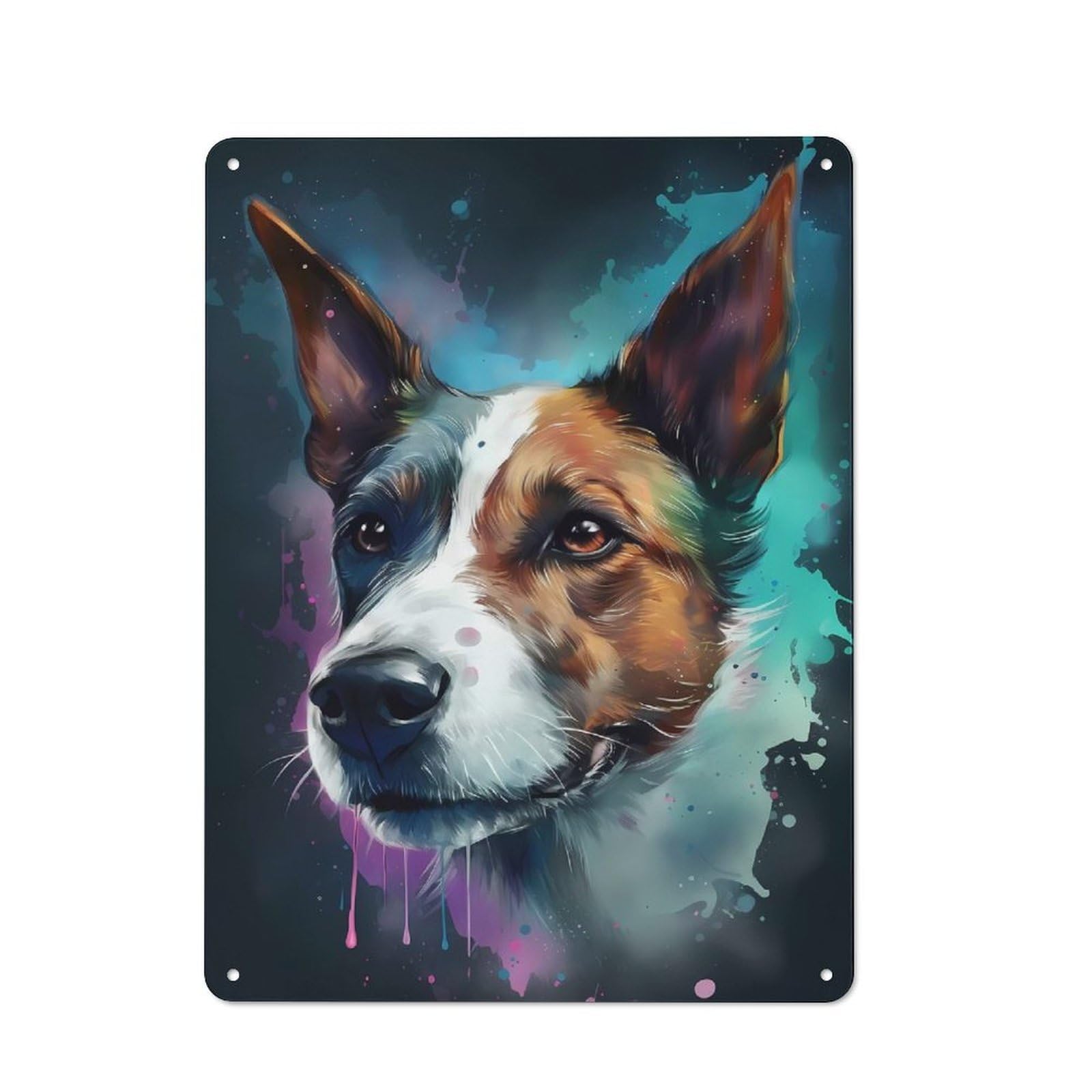 Junmoney Jack Russell Terrier Dog For Hobby Room Or Studio, Retro-Style Tin Sign 40X30cm, For Room Styling Across Hobby Rooms And Studios
