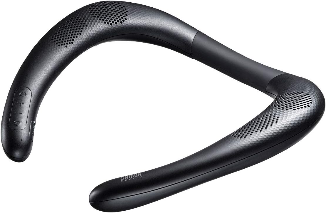 サンワサプライ Bluetoothウェアラブルネックスピーカー 生活防水IPX5対応 軽量 MM-SPBT4BK