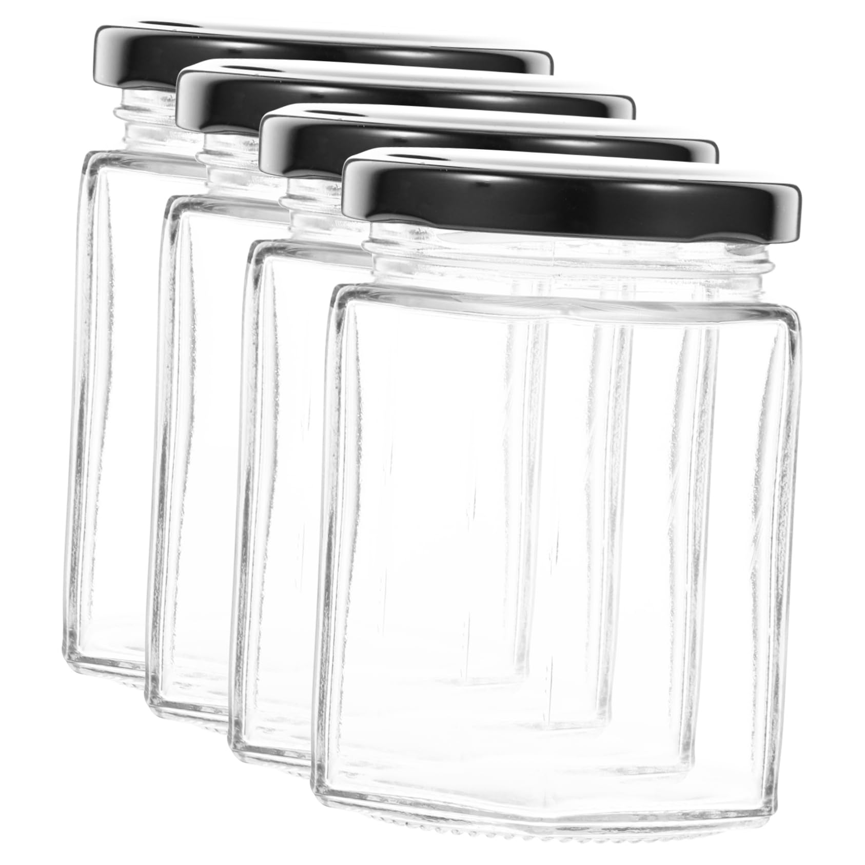 Cabilock 4pcs Honey Storage Jar with Lid Glass Honey Dispenser for Easy Pouring Jam Container and Lightweight for Kitchen and Outdoor Use