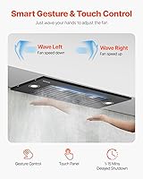 Vista 5 de VEVOR Inserto de campana extractora, campana de ventilación de cocina integrada de 30 pulgadas, campana de estufa de acero de 800 CFM, con control