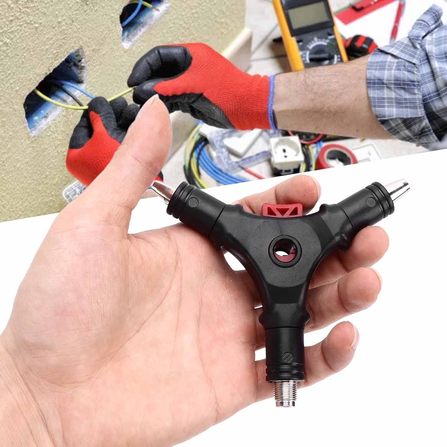 4 in 1 F Connector Wire Stripper Compression Tool Multifunction Heavy Duty for RG59 RG6 Coaxial Cable Professional ABS Plastic Steel Head Lightweight