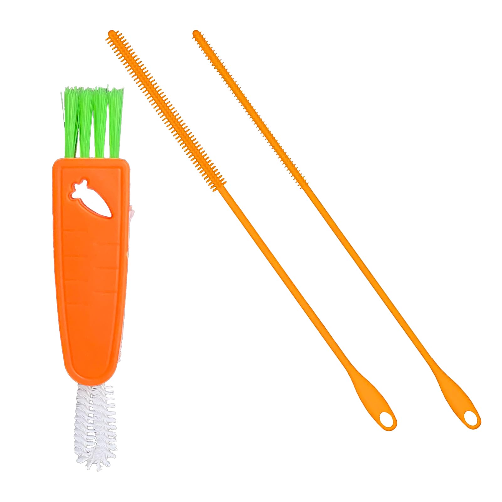 Juego de 3 Extralargos Cepillo Limpia Pajitas y Cepillo Limpieza Tapa Taza,Cepillo Pajitas Silicona,Limpiador de pajitas Colgable,Reutilizable Plegable,para Limpiar pajitas Tazas