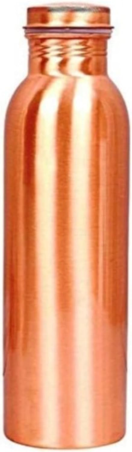 jewellary hub Pure Copper Water Bottle 34 Oz with Leak-Proof Lid for Drinking with Two Copper Hammered Glasses