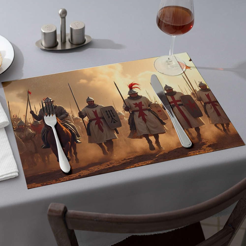 Nappe occidentale et set de table de Pâques chevalier pour décoration de fête