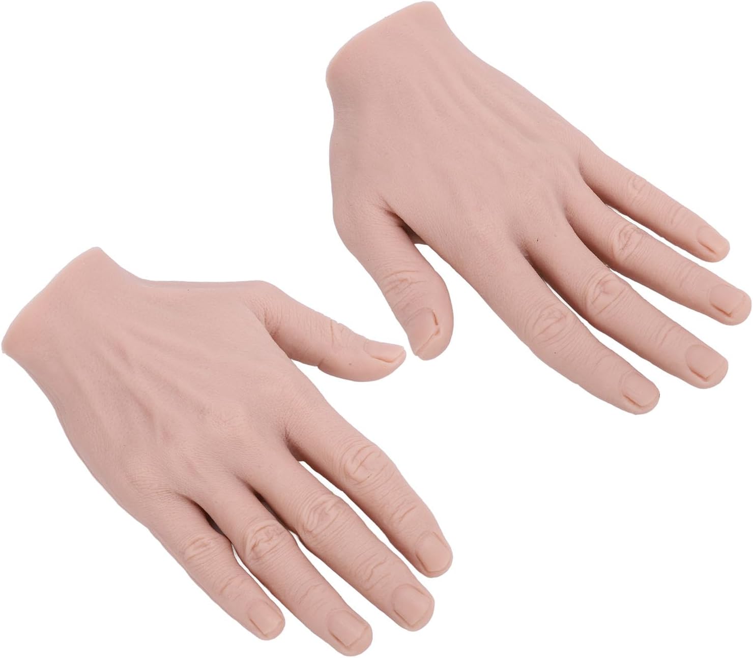 GLOGLOW Nan Soft Silicone Male Hand Model, Flexible Silicone Props for Painting, 7.1x4.3in Hand Model for Jewelry Display and Film Manicure Tools