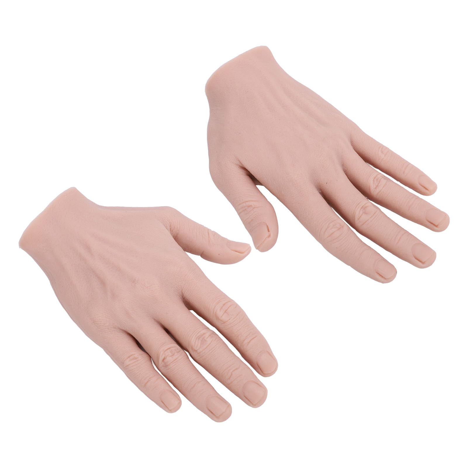 Realistico Silicone Mano Maschile Modello Morbido Flessibile Riutilizzabile Manichino Realistico per Esposizione di Gioielli Pratica di Pittura Puntelli di Film Coppia 18x11 cm