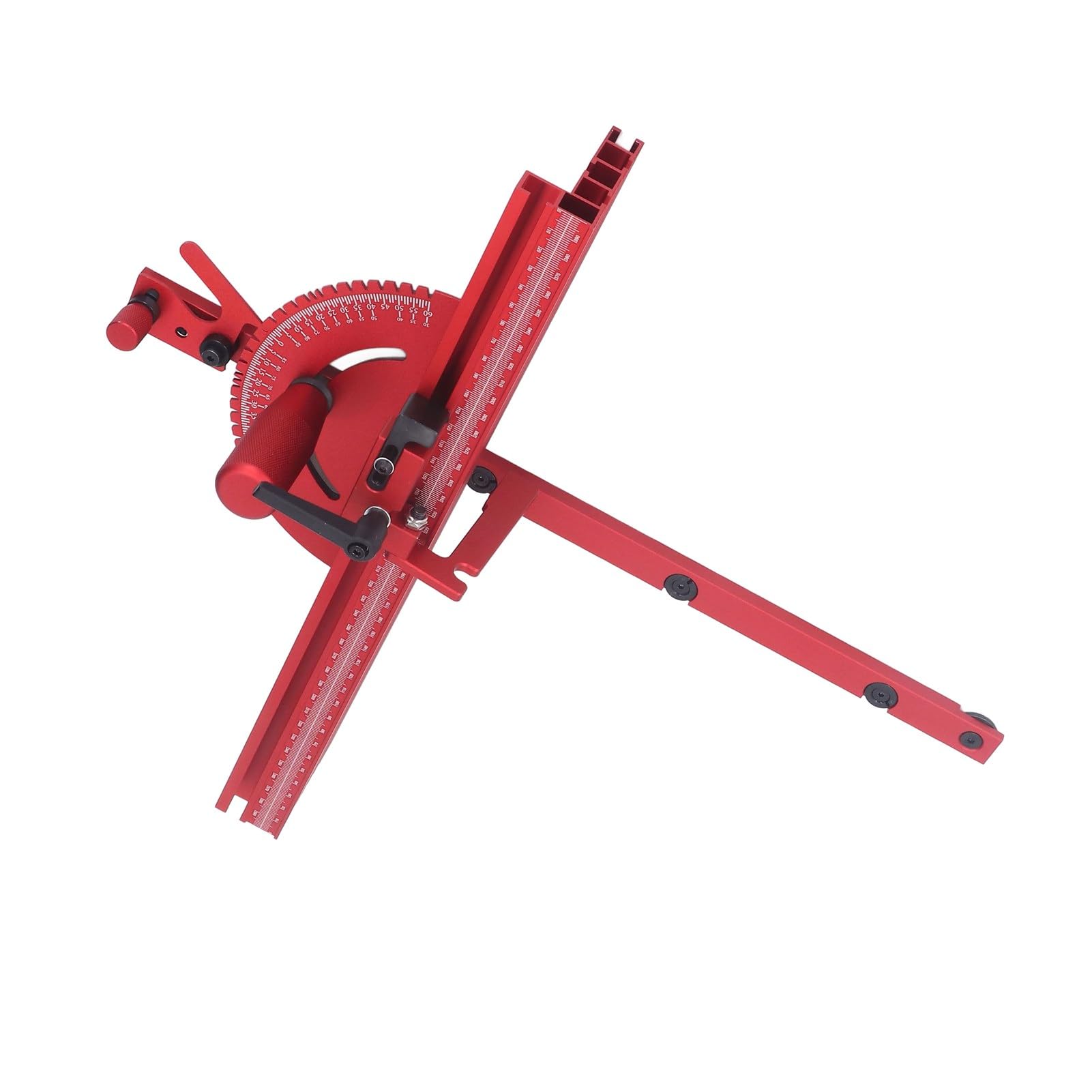 Dioche Enjoywood Mitra Mitra da Tavolo di Misurazione - Recinzione in Lega di Alluminio Ad Alta Precisione con Finecorsa per Binari a T da 30 Mm e 45 Mm - Accessori Completi Inclusi
