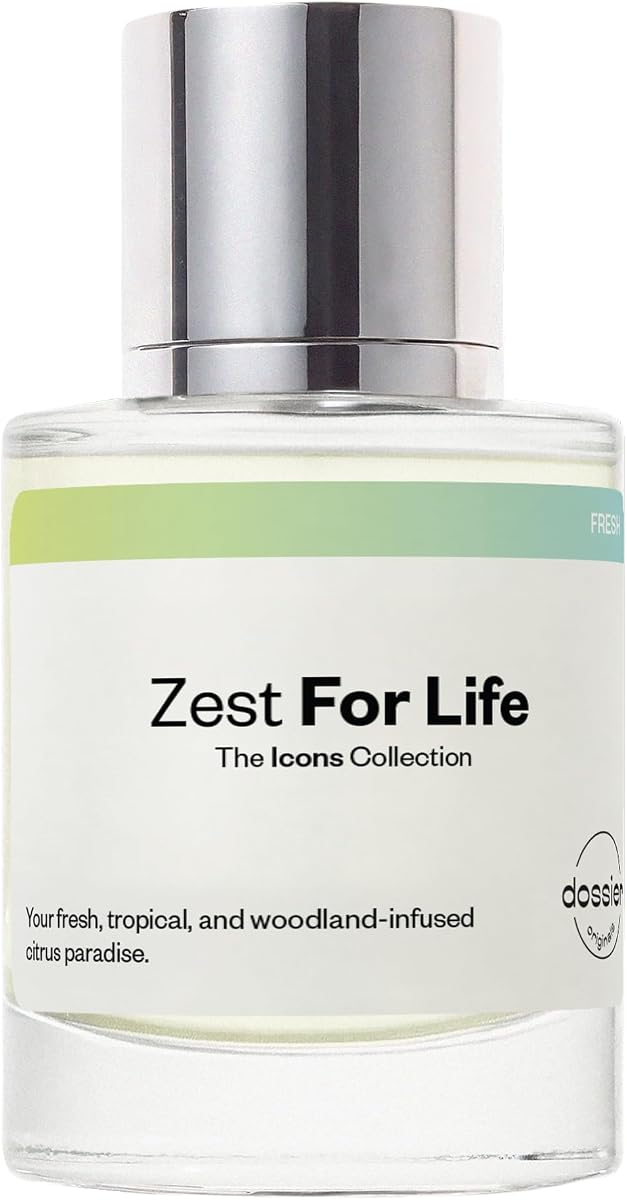 Dossier - Originals - Zest for Life - Eau de Parfum - Long-Lasting Bright Citrus Fragrance - Unisex - 1.7 fl oz (50ml) | 1.7 fl oz (50ml) - Zest for Life Eau de Parfum Unisex - Long-Lasting Citrus Fragrance, Vegan & Paraben-Free, Cruelty-Free