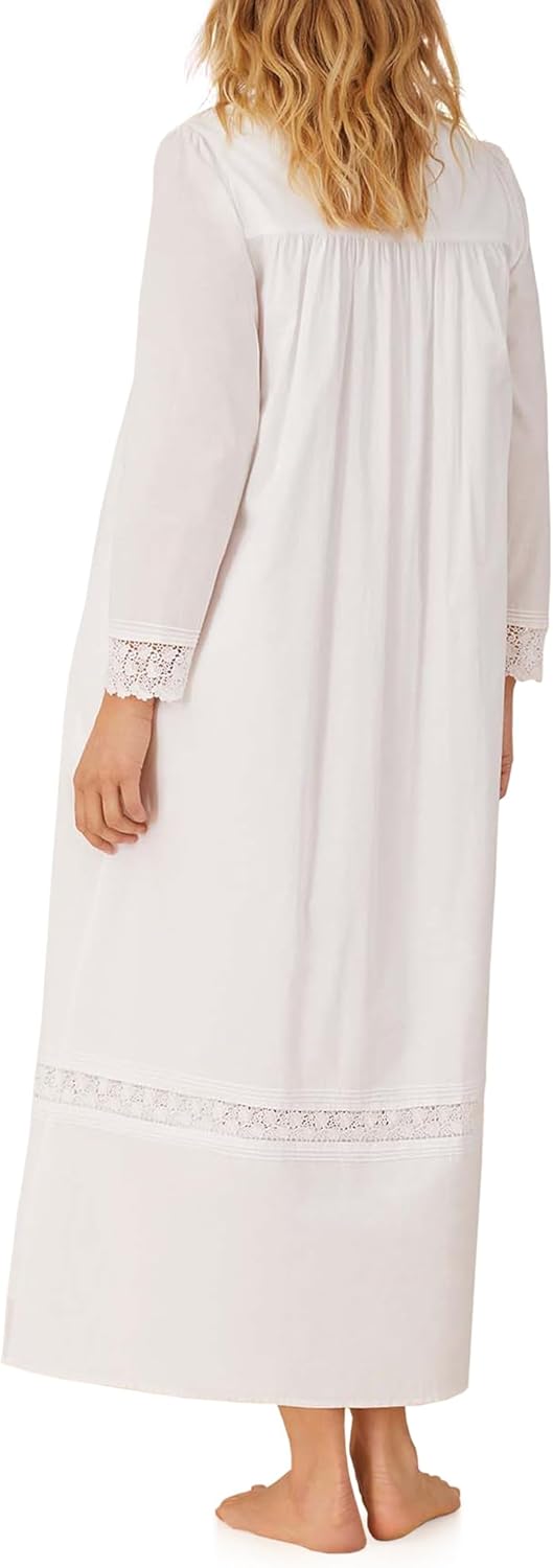 Eileen West Sleepwear & Loungewear for Women - Portofino Collection - 100% Cotton Soft Lightweight Longsleeve Long Robe - Image 3