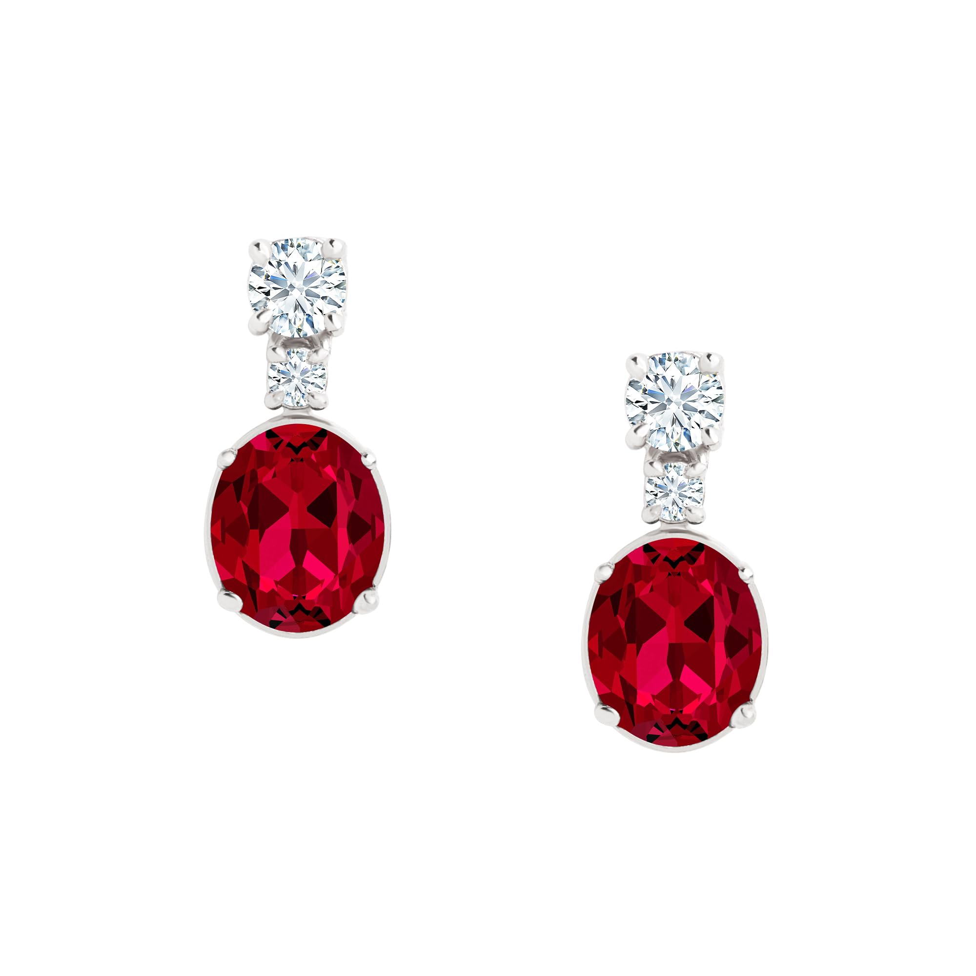 MINUTIAE Red Oval Solitaire Ear Tops Stud Earring With White Solitaire Crystal Diamond for Women and Girls(White Gold PLated) (B0CTN4KJC2) Amazon Price History, Amazon Price Tracker