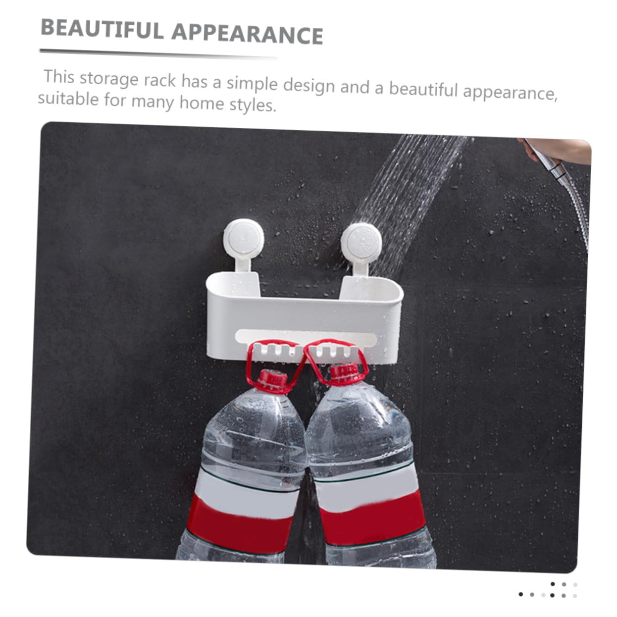 Estante de Pared Ventosa Blanco Abs para Ducha y Baño | Montaje sin Perforaciones, Organizador para Champú y Acondicionador, Diseño Simple Instalación Estable