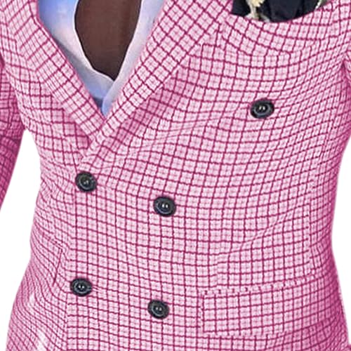 Mens Suits 3 Piece Check Plaid Suit Casual Tuxedo Suits Trousers Wedding Formal Dress Party Prom Sport Coat4