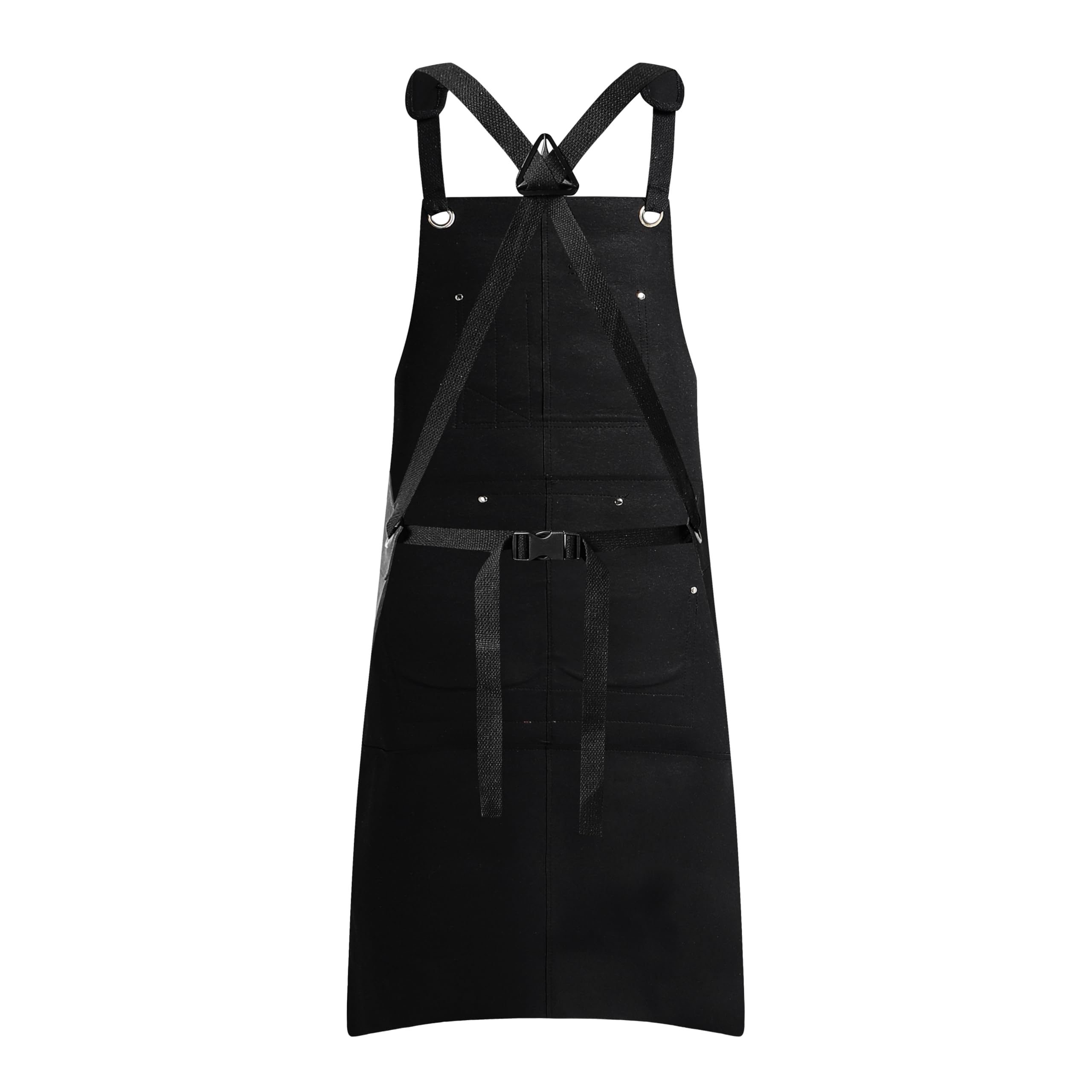 Delantal de herramientas de cuero ignífugo e impermeable con 6 bolsillos para trabajos de madera resistentes al aire libre, parrilla, Negro -, talla única
