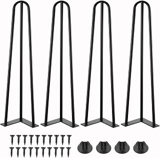 4er Tischbeine 3 Stangen Hairpin Tischbeine Haarnadelbeine Möbelfüße für Esstisch Couchtisch Schreibtisch (35CM)