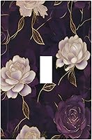 Vista 86 de Placa de pared de doble palanca de 2 cuadrillas con diamantes brillantes con diamantes, bonito ojo fucsia, placa frontal decorativa para dormitorio