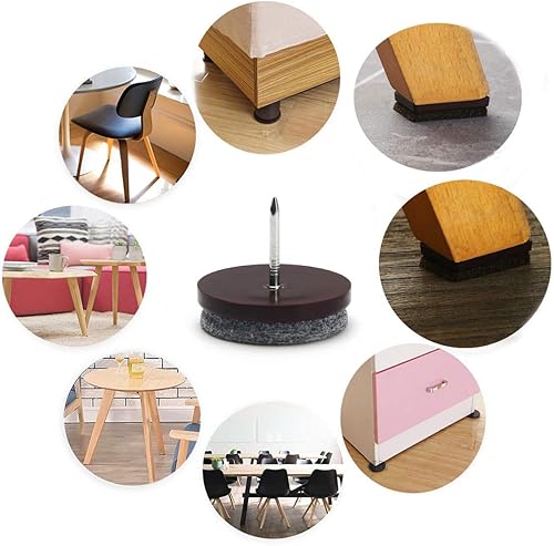 Miniatura 8 de Furnigear - Almohadillas de fieltro para uñas para muebles, protectores de suelo para patas de muebles, paquete de 24 almohadillas de fieltro para